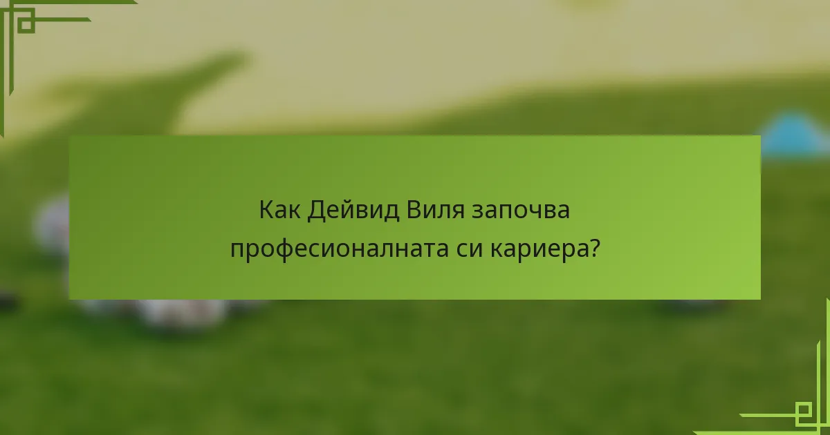Как Дейвид Виля започва професионалната си кариера?