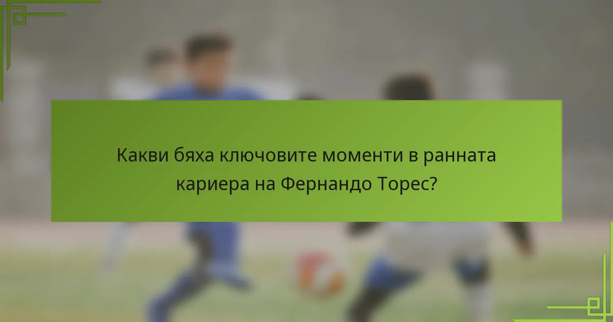 Какви бяха ключовите моменти в ранната кариера на Фернандо Торес?
