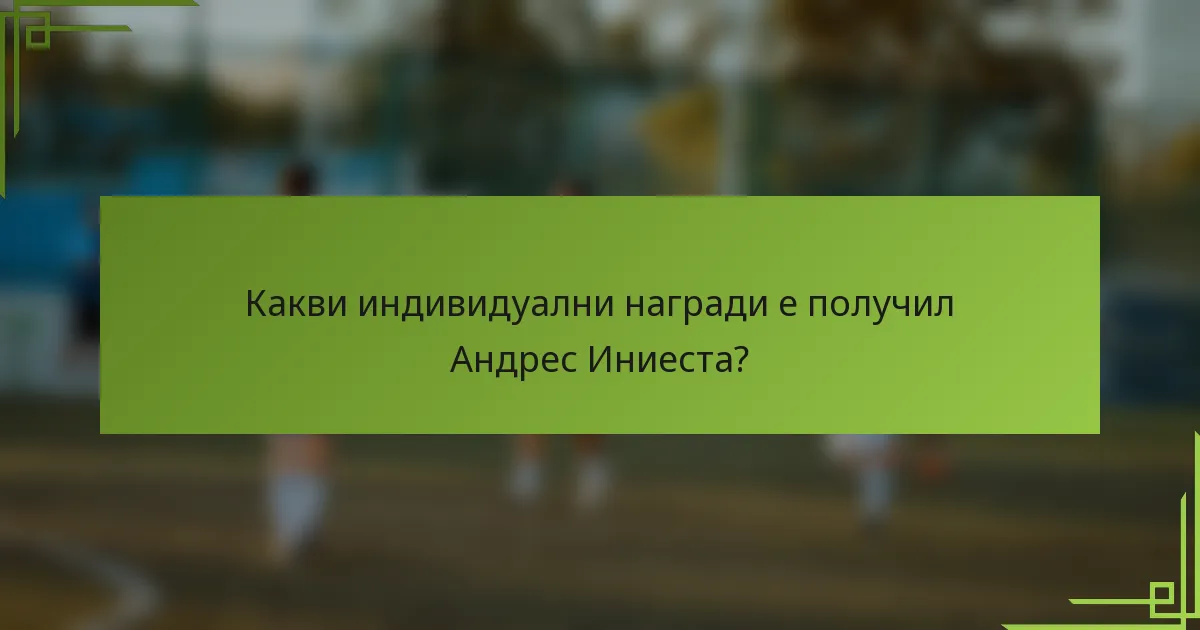 Какви индивидуални награди е получил Андрес Иниеста?