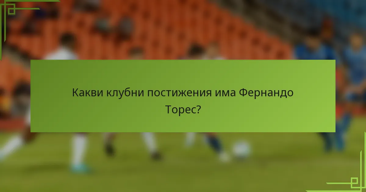 Какви клубни постижения има Фернандо Торес?