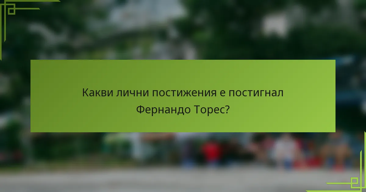 Какви лични постижения е постигнал Фернандо Торес?