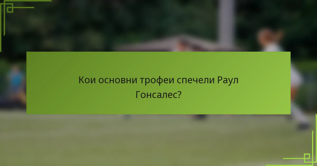 Кои основни трофеи спечели Раул Гонсалес?