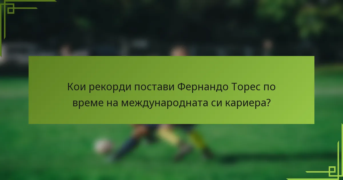 Кои рекорди постави Фернандо Торес по време на международната си кариера?